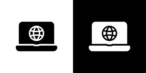 パソコンとインターネット・グローバルのアイコン（ベクター）
