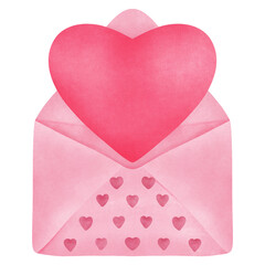 Watercolor Envelope Icon Cute Style ideal for Valentine love notes, romantic cards, and sweet designs.