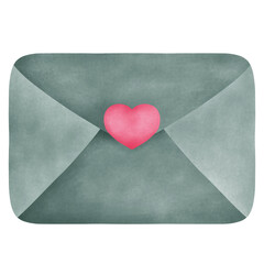 Watercolor illustration valentines day of love elements