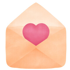 Watercolor illustration valentines day of love elements