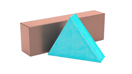 Blue Triangle and Gray Rectangle