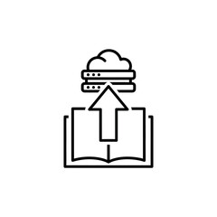 Cloud Upload Icon with Cloud and Arrow for Data Transfer or Backup