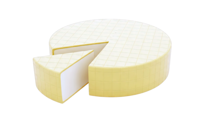 Stylized Yellow Wheel of Cheese with a Slice Removed