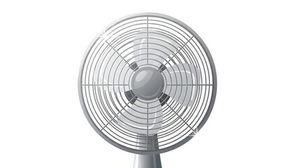 Modern electric fan on white background for cooling and comfort