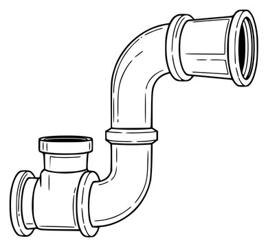 a drawing of a water pipe, drawing, pipe, against transparent background