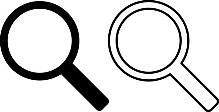 Minimalist magnifying glass icons