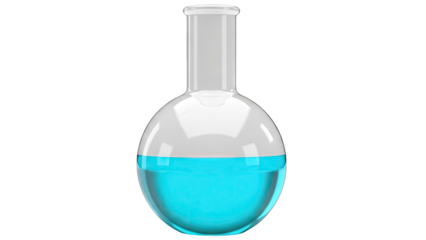 Round Bottom Flask with Blue Liquid
