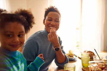 Mom and daughter at lunch