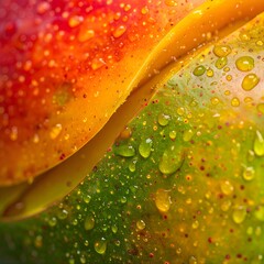 Abstract Mango Peel With Water Droplets
