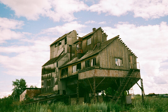Old Wooden Structure in a Field