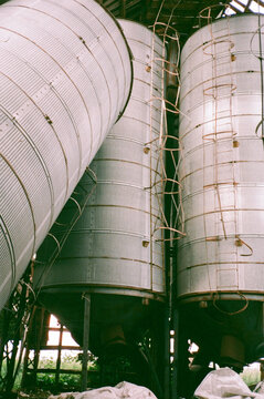 Metal Silos in a Rural Setting 
