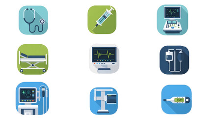 Medical Equipment Icons collection Health Care Icons 