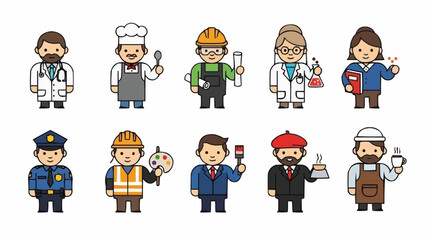 Collection of Diverse Professions and Occupations Characters.