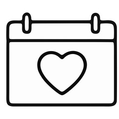 valentine day calendar with heart