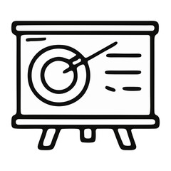 Strategy presentation screen icon with target graphic