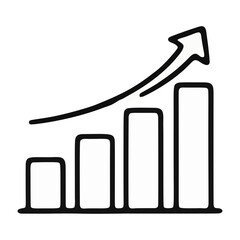 business graph with arrow