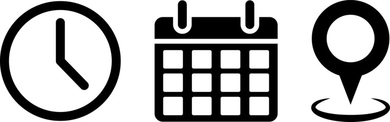 Minimalist time management icons set