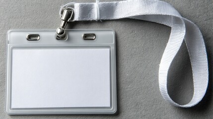 Personal identification badge with a blank space and a white strap for writing names