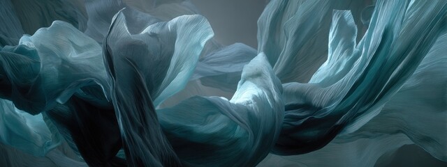 Flowing fabric creates a sense of motion in a warm light setting during a creative art project