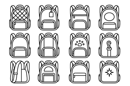 Pet panel charm vector pattern side sleek stylish backpack icon accessory strap