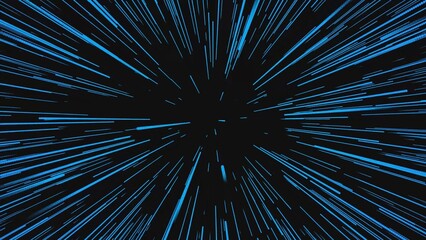 Obraz premium A vibrant abstract image of blue lines radiating from a central point on a dark background