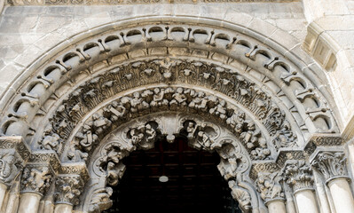 Obraz premium Arc, Church in the Orense region, exterior of gothic cathedral in Spain.