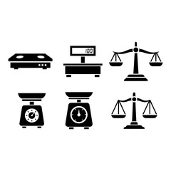 Scales Icons Set &ndash; Balance, Justice, Measurement and Business Symbols
