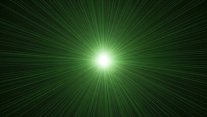Bright Green Light Rays Bursting From Center explosion