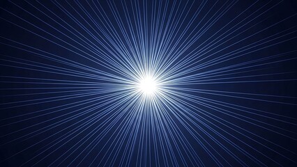 Bright white starburst radiating light on dark blue background