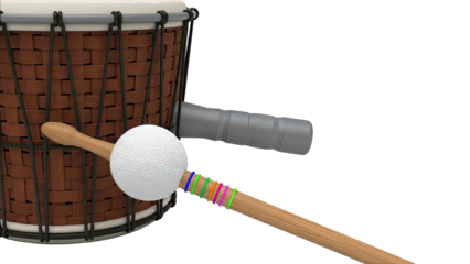 Djembe Drum with Mallet and Percussion Handle