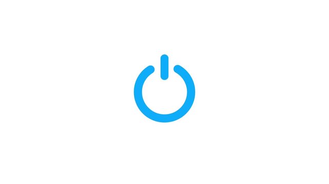 Power button icon animation.  Switch power on off button icon animation.  Technology reset power button animation.