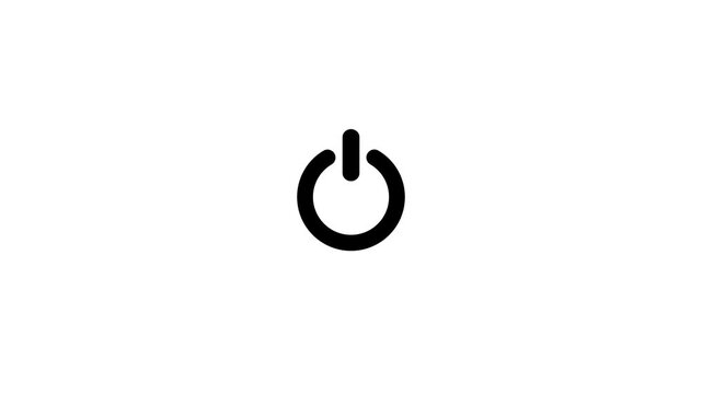 Power button icon animation.  Switch power on off button icon animation.  Technology reset power button animation.