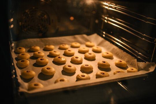 Baking Thumbprint Cookies in Oven