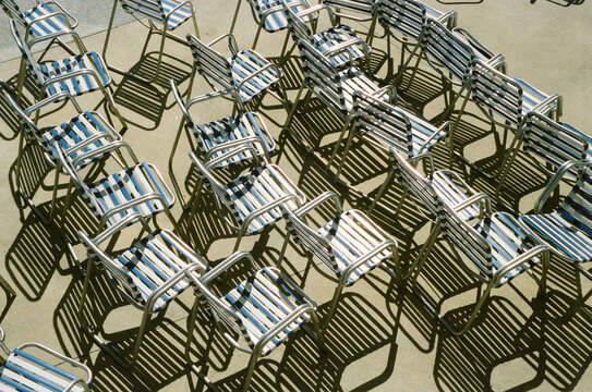 deck chairs at pool