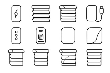Vector stripe smart arc boundary blind rechargeable shading icon underside curve controller