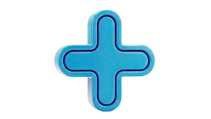 Fototapeta premium Blue 3D Plus Sign Icon