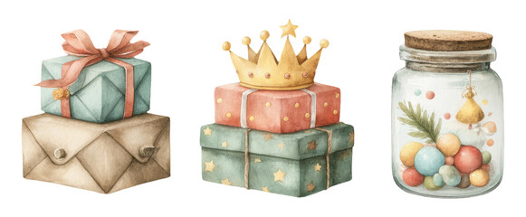 Whimsical Watercolor Gifts and Decorations for Event Celebration Concept Design