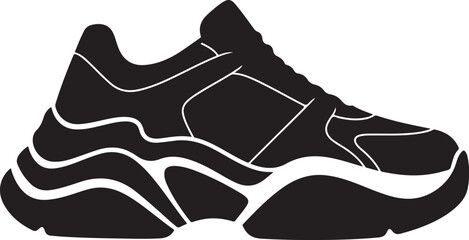 Vector illustration of sport shoes isolated on a white background featuring a digital circuit board pattern and tech line art for a modern engineering concept design
