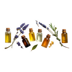 bottle of oil with flowers