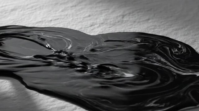 bstract ink calligraphy flow on textured parchment with elegant monochrome lighting