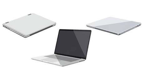 Modern Laptop Computer Isolated on White Background Vector
