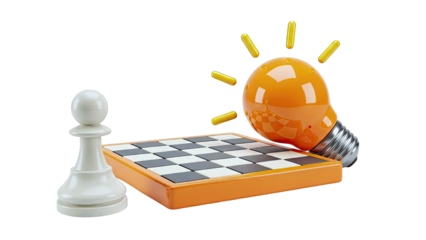 Chess Pawn and Idea Light Bulb