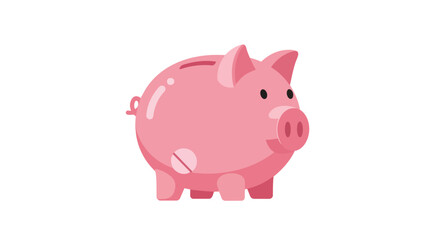 Obraz premium Vibrant pink piggy bank illustration symbolizing prudent financial planning, smart savings strategies, and future wealth accumulation for