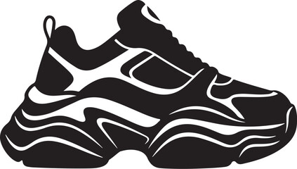 Vector illustration of sport shoes isolated on a white background featuring a digital circuit board pattern and tech line art for a modern engineering concept design