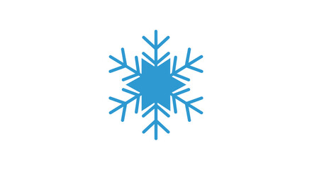 Obraz premium A beautifully rendered minimalist blue snowflake graphic representing winter, cold weather, ice, frosty conditions, and holiday themes perfect for