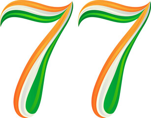77th Republic Day Tricolor Typography Design