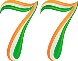 77th Republic Day Tricolor Typography Design