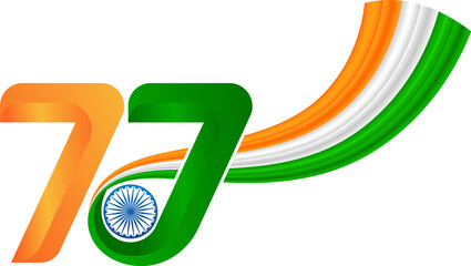 77th Republic Day Tricolor Typography Design