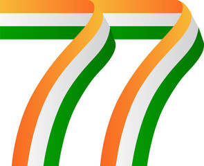 77th Republic Day Tricolor Typography Design