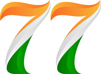 77th Republic Day Tricolor Typography Design